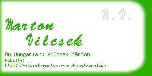 marton vilcsek business card